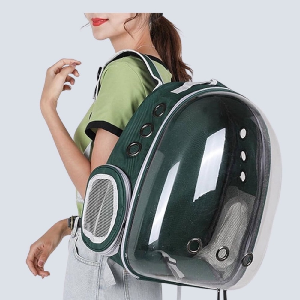Green- PetPack Bubble Carrying Bag for Small, Medium dogs Cats, Space Capsule P…